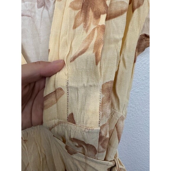 Reformation Yellow Wrap Sundress with Flutter Sleeves - Picture 8 of 9